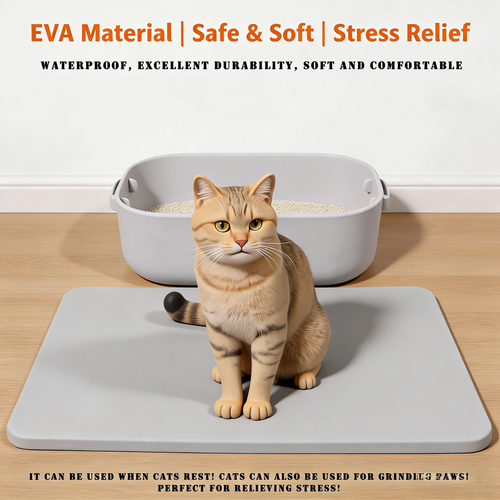 Non-Slip Waterproof Litter Mat, Double Layer for Easy Cleanup, Solves Tracking Issues