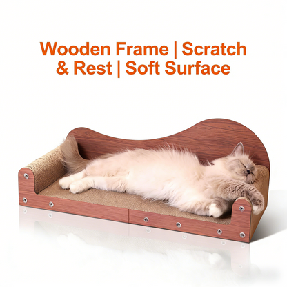 3-Pack Oval Cat Scratcher Bed, Corrugated Cardboard