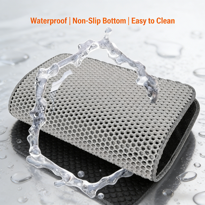 Non-Slip Waterproof Litter Mat, Double Layer for Easy Cleanup, Solves Tracking Issues