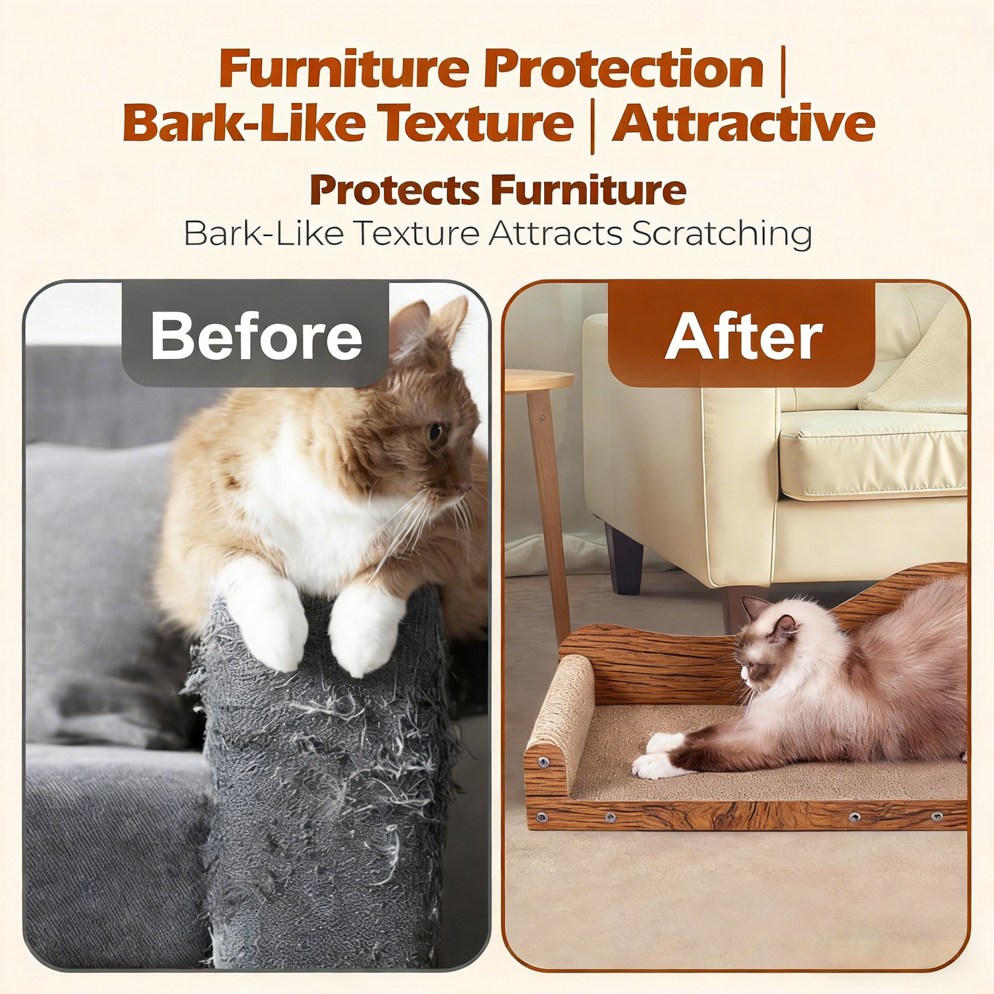 3-Pack Oval Cat Scratcher Bed, Corrugated Cardboard