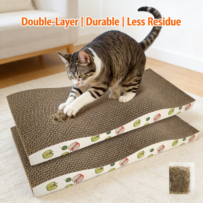 2-Pack Corrugated Cat Scratchers, with Catnip & Double-Sided