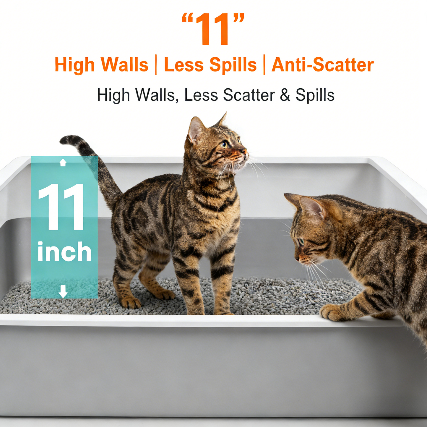 Stainless Steel Enclosed Litter Box, XL Size, Anti-Leak with Mat & Scoop