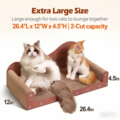 3-Pack Oval Cat Scratcher Bed, Corrugated Cardboard