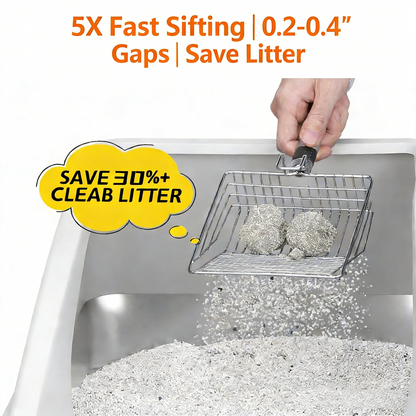 Stainless Steel Enclosed Litter Box, XL Size, Anti-Leak with Mat & Scoop