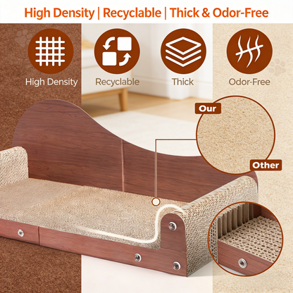 3-Pack Oval Cat Scratcher Bed, Corrugated Cardboard