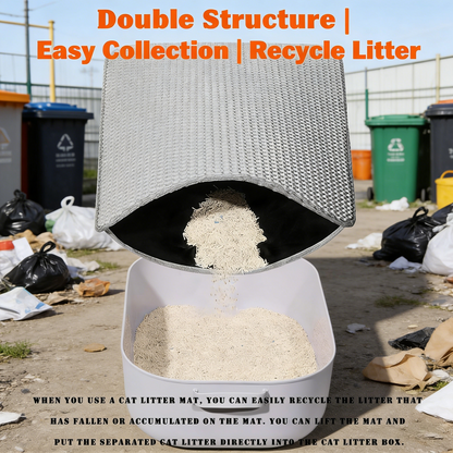 Non-Slip Waterproof Litter Mat, Double Layer for Easy Cleanup, Solves Tracking Issues