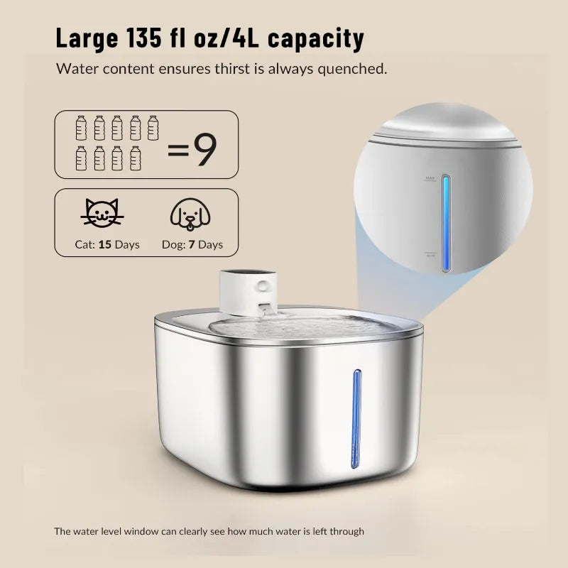 Wireless, Safe, and Fresh: The Ultimate Pet Water Fountain for Peace of Mind