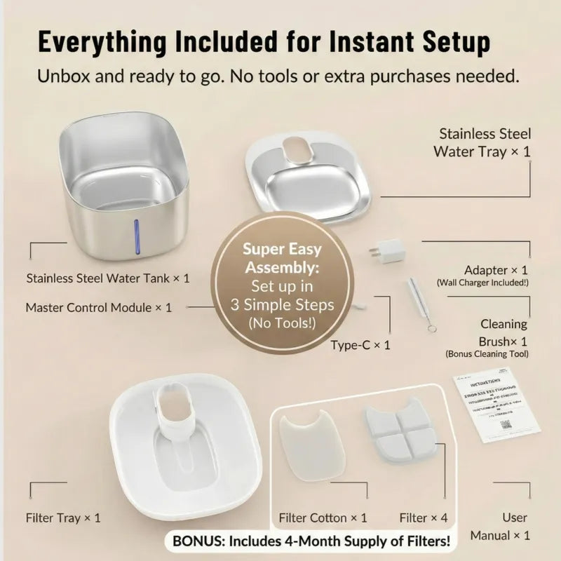 Wireless, Safe, and Fresh: The Ultimate Pet Water Fountain for Peace of Mind